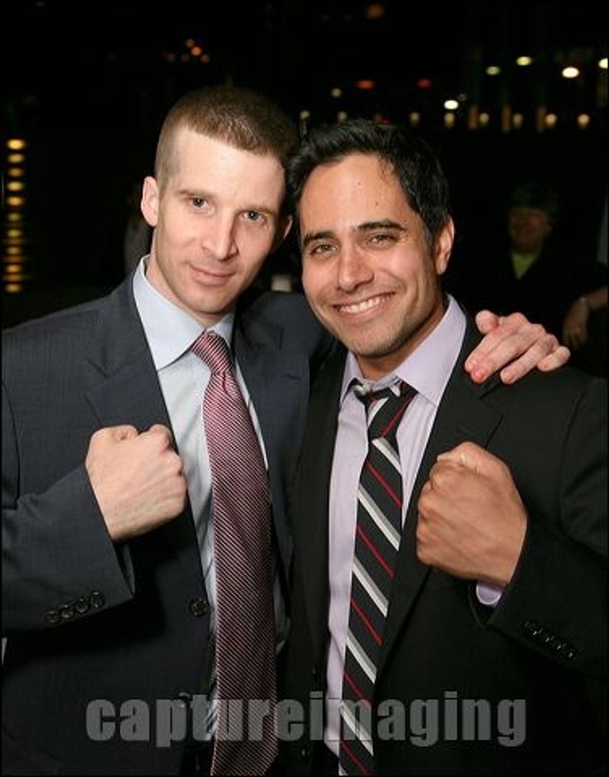 Brad Fleischer (L) and Playwright Rajiv Joseph
 at 