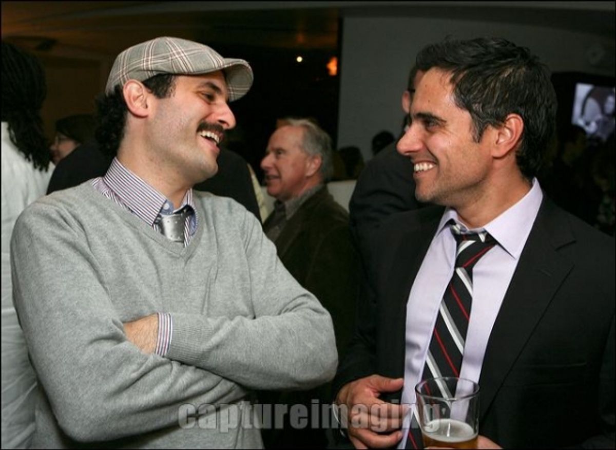 Arian Moayed (L) and Playwright Rajiv Joseph
 at 