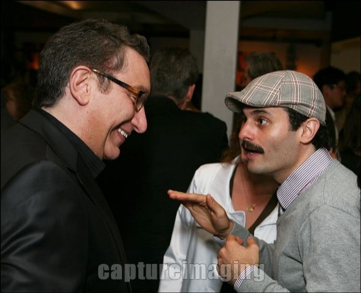 Director Moises Kaufman (L) and cast member Arian Moayed
 at 