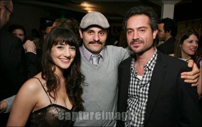Shelia Vand and Arian Moayed pose with actor Omar Metwally
 Photo
