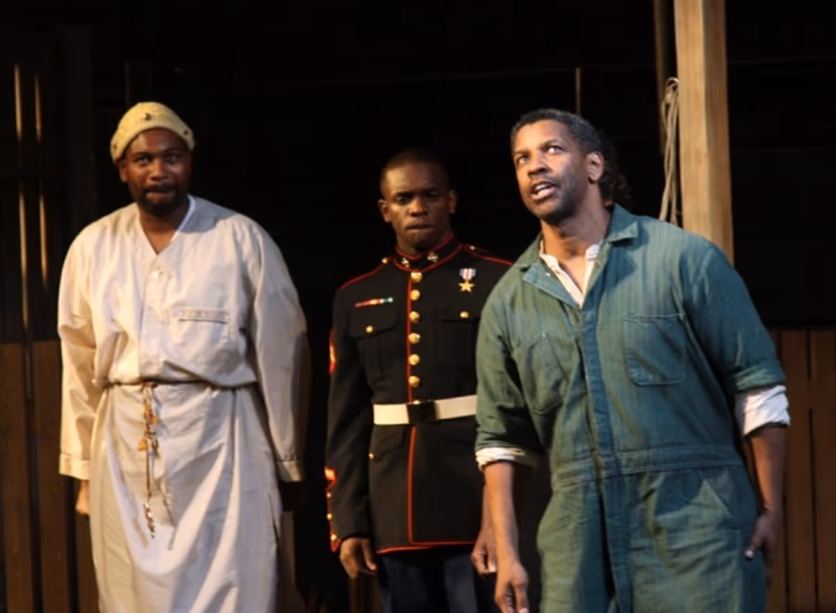 Mykelti Williamson, Chris Chalk and Denzel Washington at 