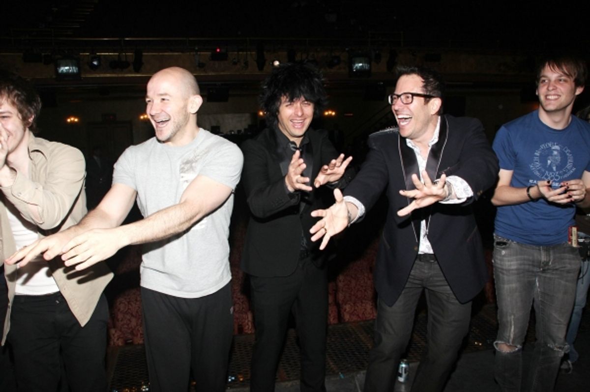 John Gallagher Jr., Steven Hoggett, Billie Joe Armstrong, Michael Mayer and Theo Stockman at 
