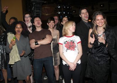 Rebecca Naomi Jones, Mary Faber and Tom Kitt with AMERICAN IDIOT Company Members
 Photo