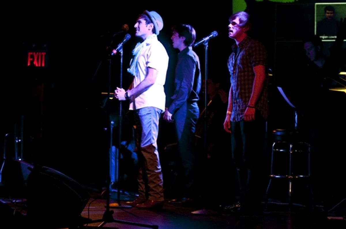 Morgan Karr, Matt Doyle and The cast of the NewMusicalTheatre Concert at 