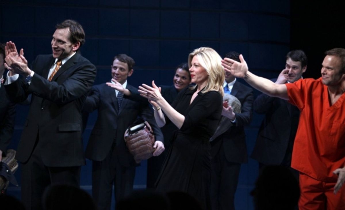 Stephen Kunken, Marin Mazzie, Norbert Leo Butz at 