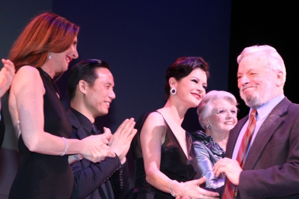 Stephen Sondheim & cast members at 