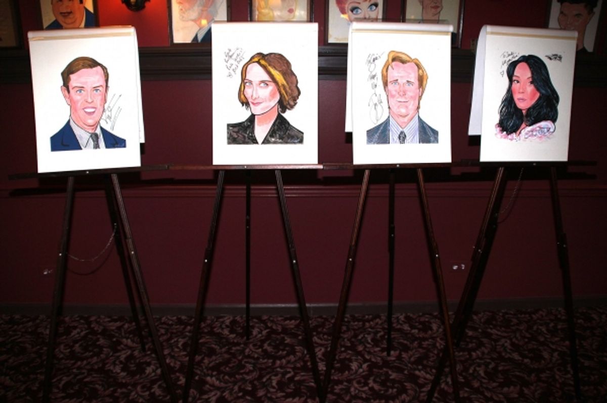 Sardi's Honors GOD OF CARNAGE's Dylan Baker, Janet McTeer, Jeff Daniels and Lucy Liu with Portraits at 