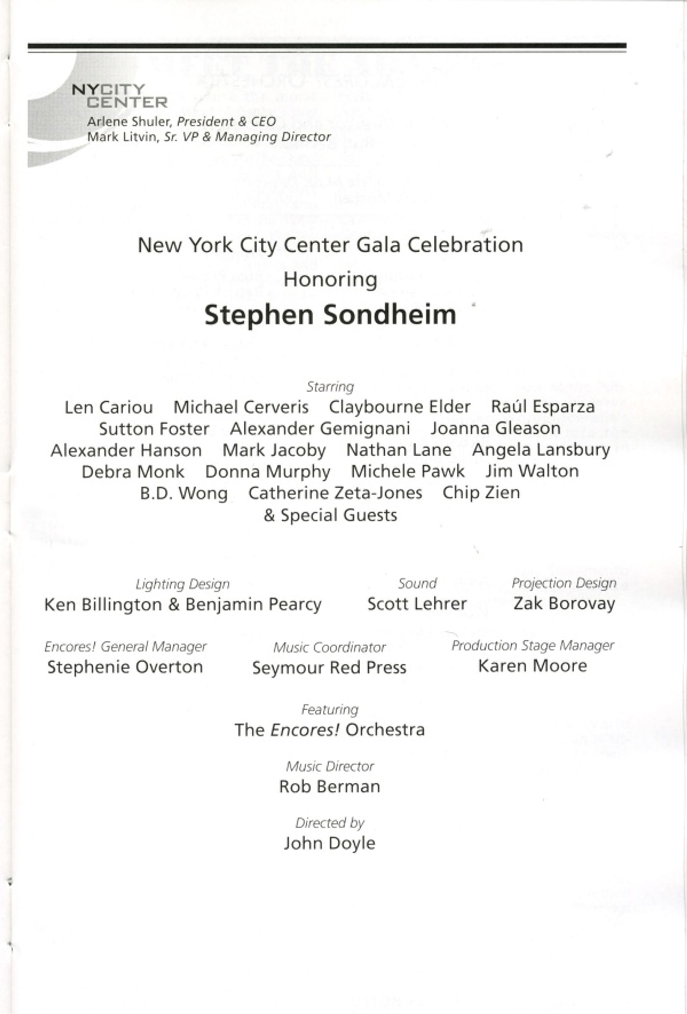 Photo Coverage: New York City Center Gala Honoring SONDHEIM- Part 1  Image