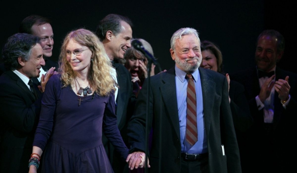 Mia Farrow and Stephen Sondheim with Tribute Cast at 