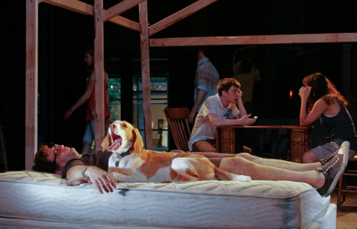 Lee Gundersheimer, Augie the dog and the International WOW ensemble
 at 