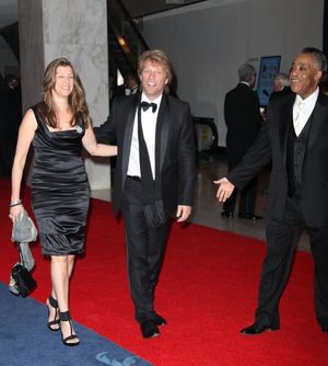 Jon Bon Jovi & wife with Al Sharpton @ BroadwayWorld Jon Bon Jovi & wife with Al Sharpton Photo
