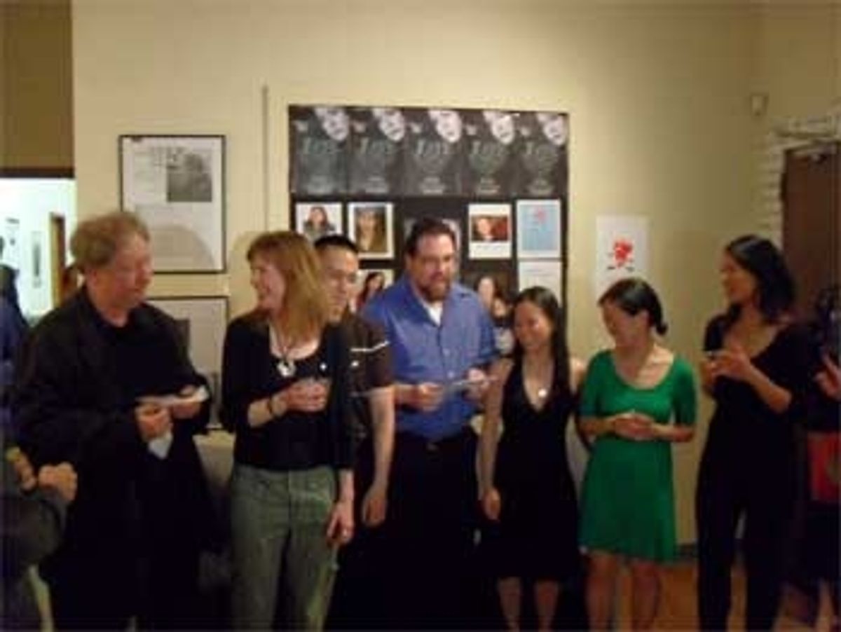 Managing Director Brian Loevner toasts the playwright Will Cooper and the cast at 