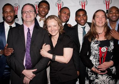 Susan Stroman and the cast of the Scottsboro Boys Photo