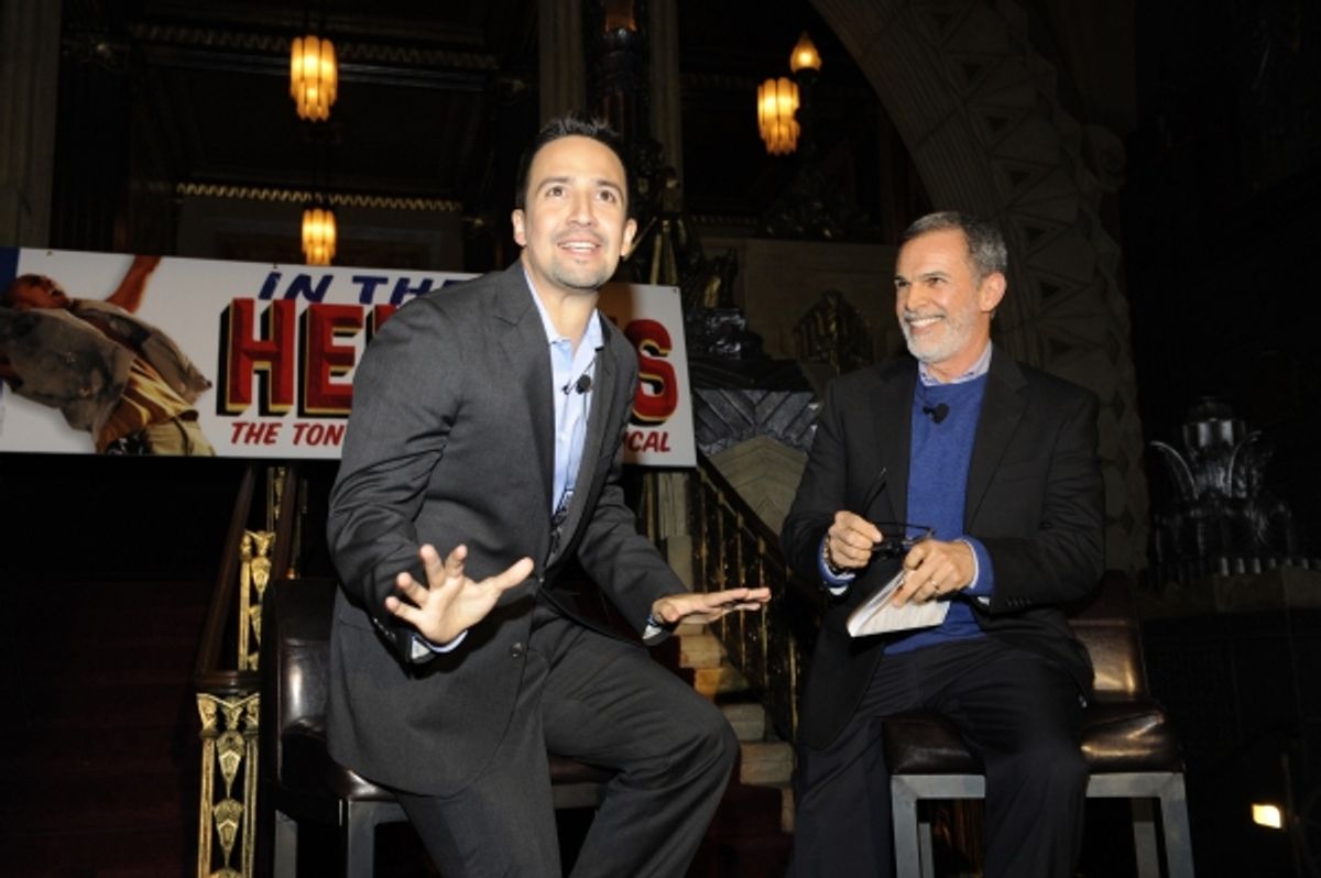 Lin-Manuel Miranda and Tony Plana During Their In-Depth Q&A Session at 'Unite For IN THE HEIGHTS' at 