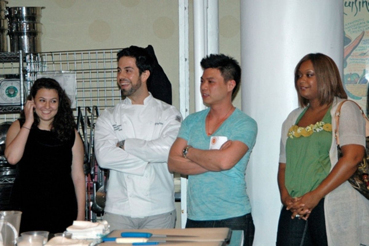 Mai Bar, Massimo DeFrancesca, Hung Huynh and Sunny Anderson get ready to judge the competition at 