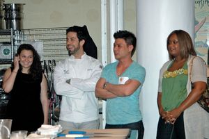 Mai Bar, Massimo DeFrancesca, Hung Huynh and Sunny Anderson get ready to judge the co Photo