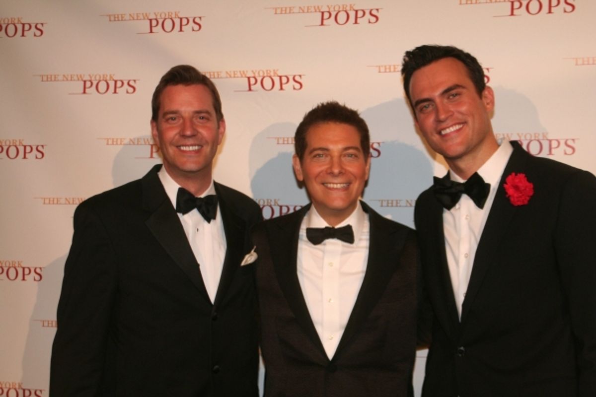 Steven Reineke, Michael Feinstein and Cheyenne Jackson at 