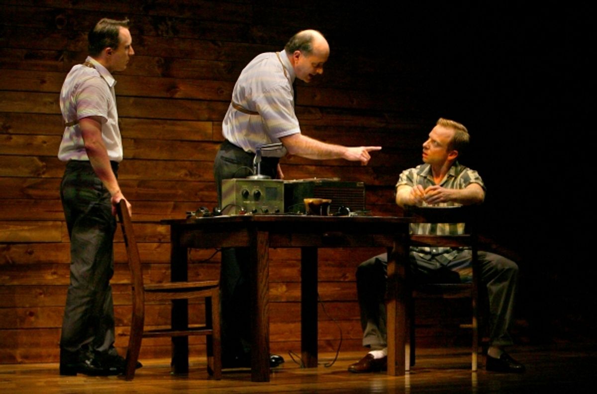 FBI agents Paul (John Hoogenakker) and Steve (Mick Weber) interrogate Rowe (Dan Waller) at 