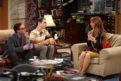 Leonard (Johnny Galecki, left) and Sheldon (Jim Parsons, center) compete for the atte Photo