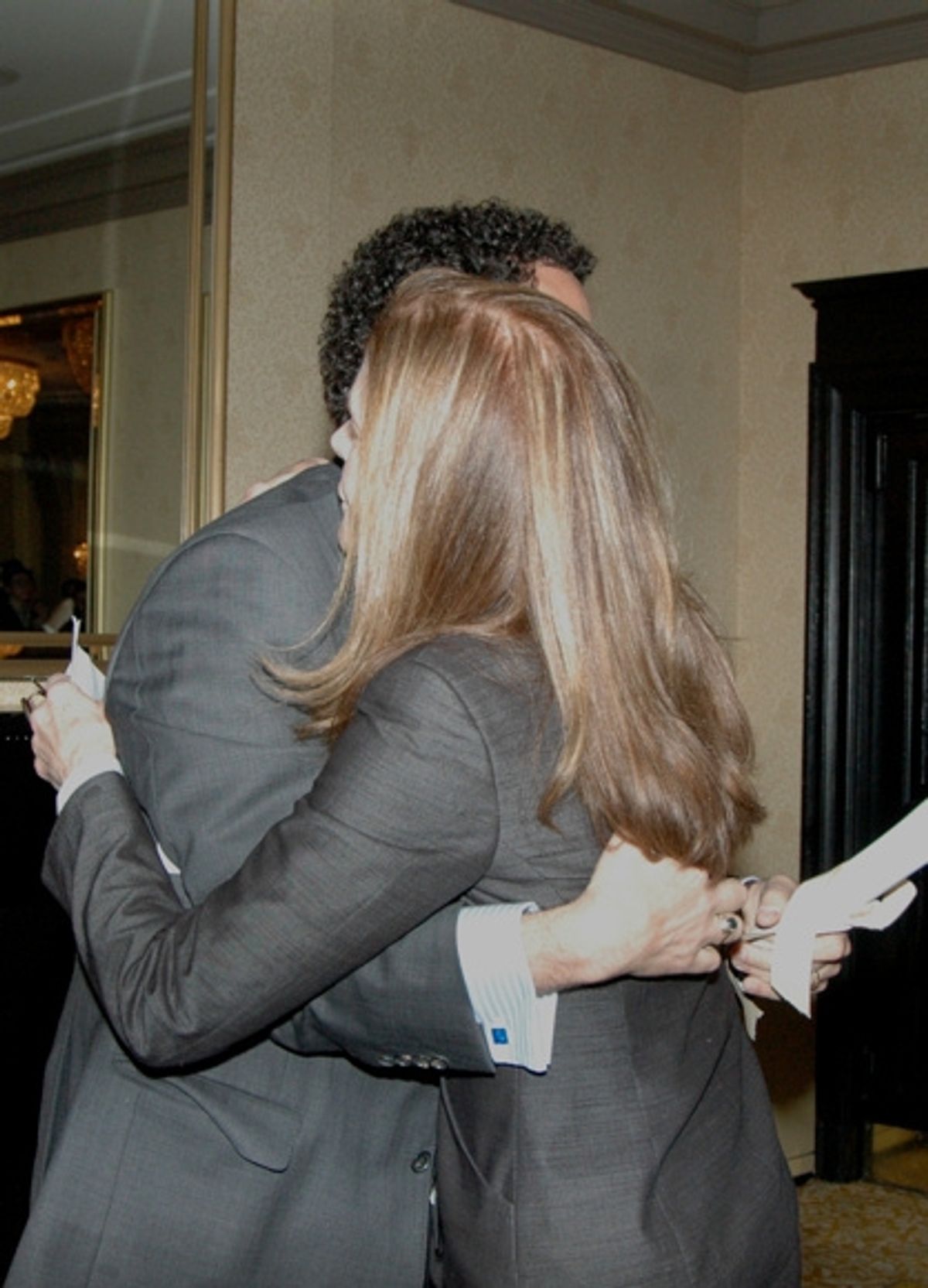 Tony Kushner presents Hallie Foote with the Best Play Citation at 