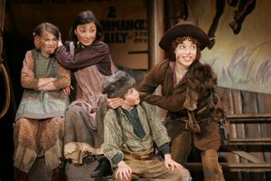 Griffin Birney (Little Jake) and Jenn Gambatese (Annie Oakley). Backâ€â€" Marissa Smoker (Nellie) and Joy Rachel Del Valle (Jessie) @ BroadwayWorld Griffin Birney (Little Jake) and Jenn Gambatese (Annie Oakley). Backâ€‿ Photo