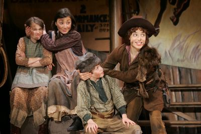 Griffin Birney (Little Jake) and Jenn Gambatese (Annie Oakley). BackÃ¢â‚¬â€® Photo