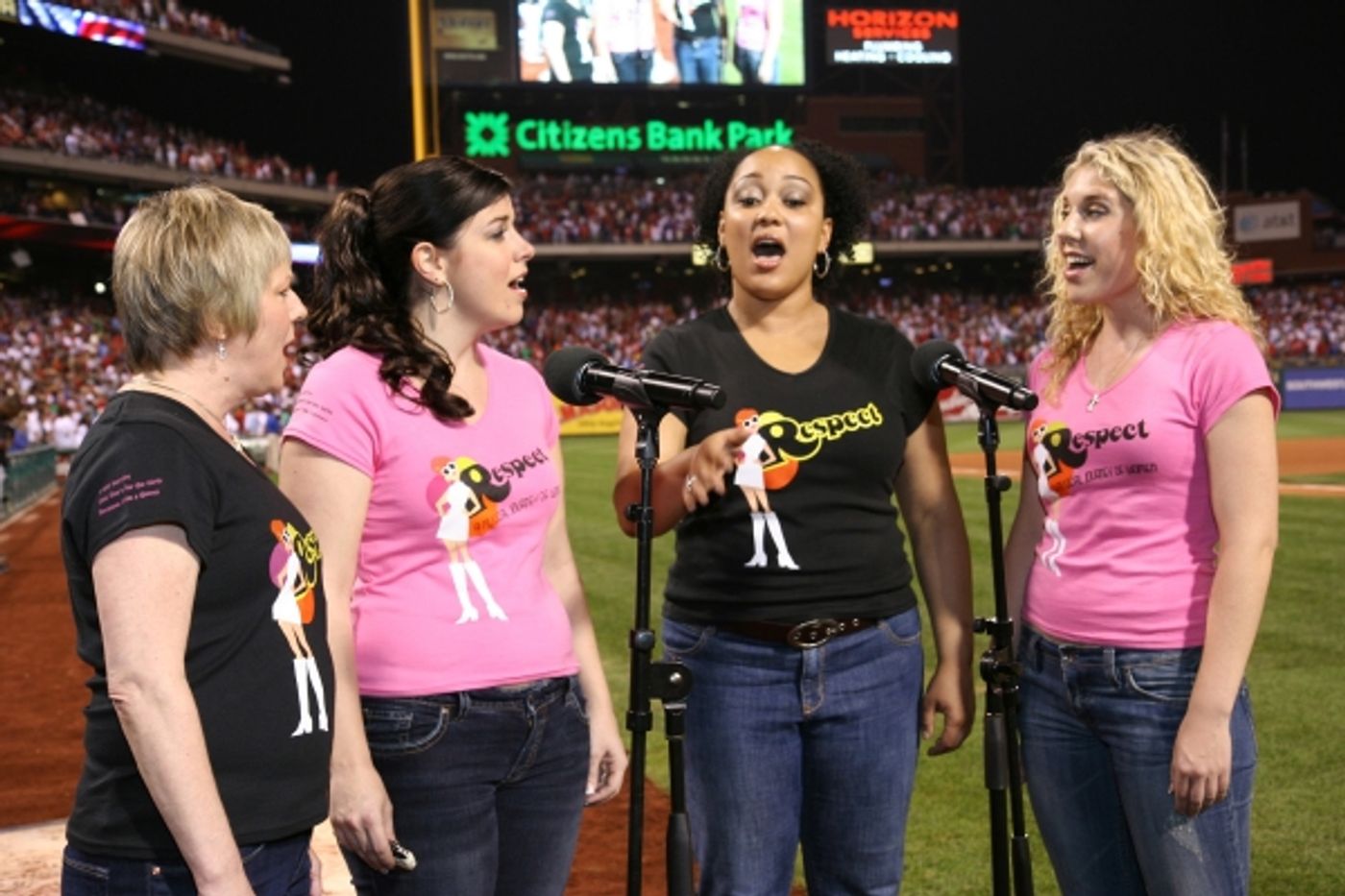 Photo Flash: Cast of RESPECT Sings At The Phillies Game Photo Flash: Cast of RESPECT Sings At The Phillies Game Image