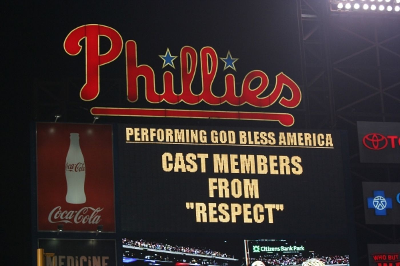 Photo Flash: Cast of RESPECT Sings At The Phillies Game Photo Flash: Cast of RESPECT Sings At The Phillies Game Image
