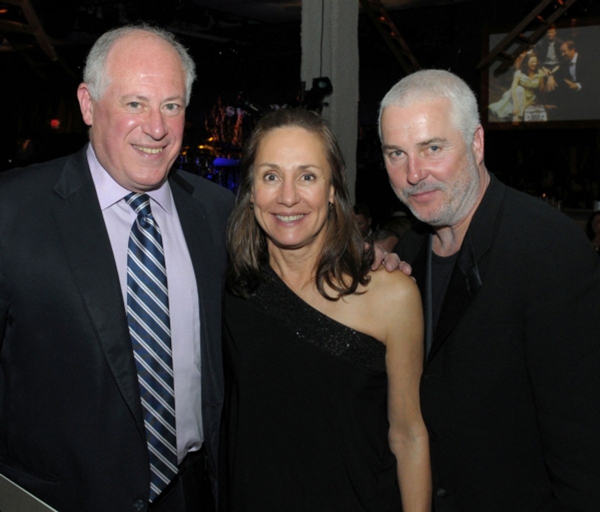  Illinois Governor Pat Quinn with Steppenwolf ensemble members Laurie Metcalf and William Petersen at 