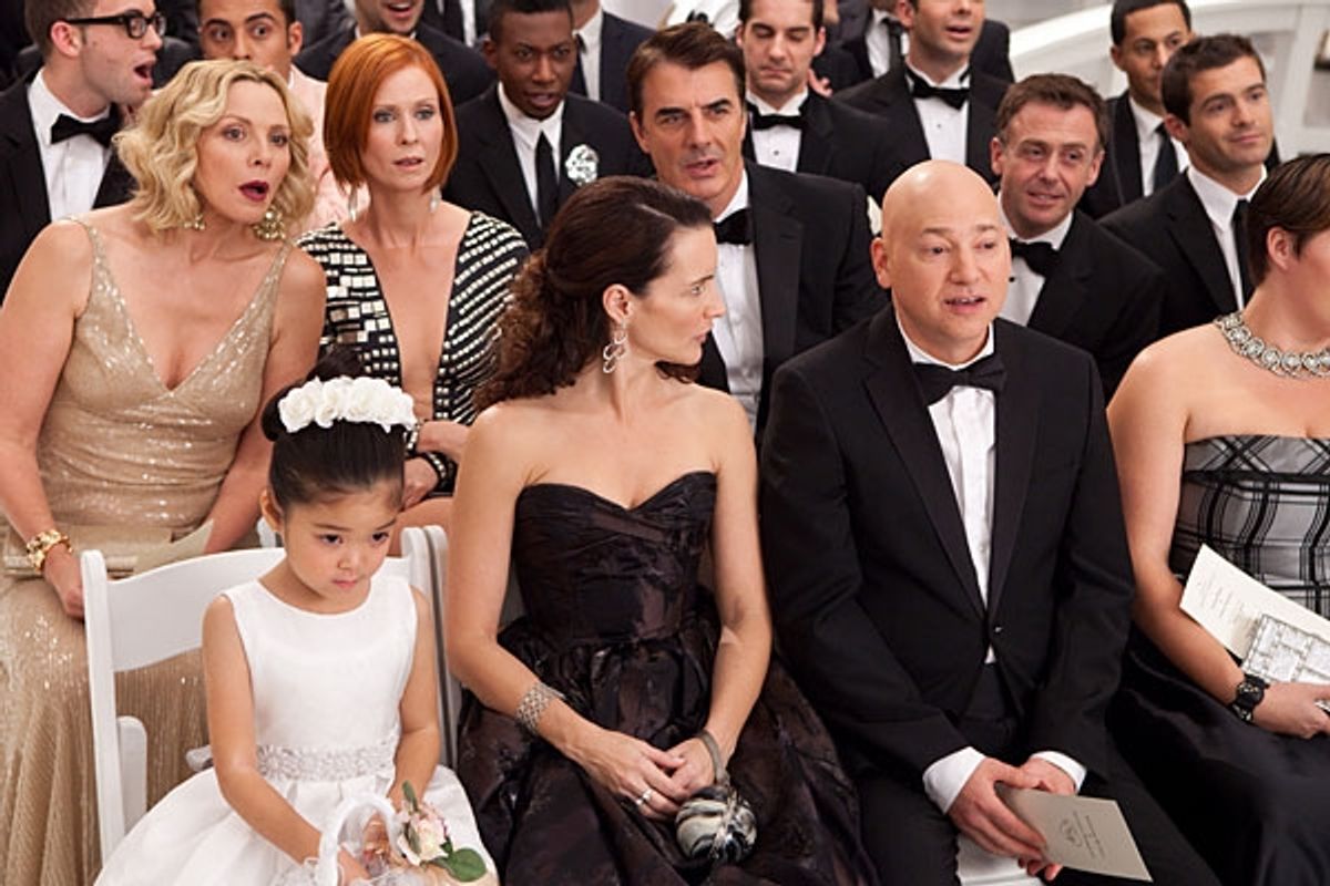 Kim Cattrall, Cynthia Nixon, Chris Noth, David Eigenberg, Alexandra Fong, Kristin Davis, and Evan Handler at 