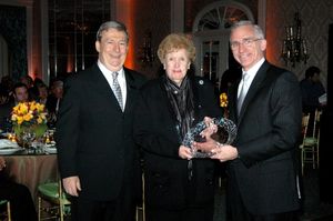 Mark W. Jones, Adelaide Zagoren and Mark S. Hoebee with the Antoinette Scudder Patron Photo