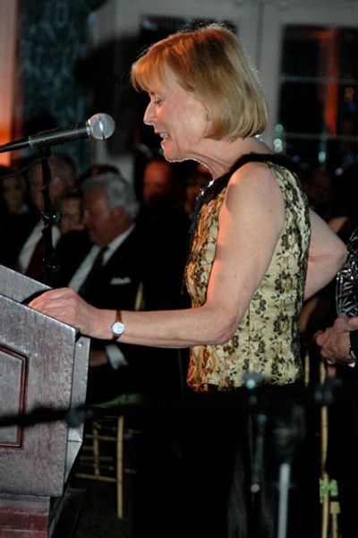 Cynthia Mace accepts the award in hone of the late Lynn Redgrave Photo