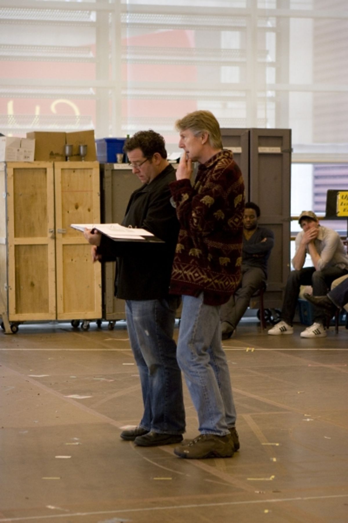 Michael Greif and Byron Jennings (foreground), Luke Forbes and Bill Heck at 