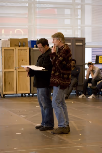 Michael Greif and Byron Jennings (foreground), Luke Forbes and Bill Heck Photo
