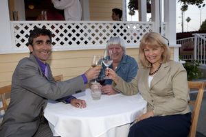 Richard Falzone, Ben Lanzarone and Ilene Graff offer a toast @ BroadwayWorld Richard Falzone, Ben Lanzarone and Ilene Graff offer a toast Photo