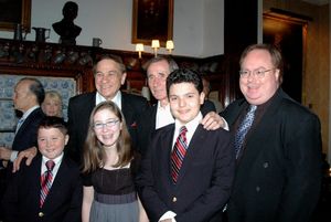 Joseph Bentley, Phoebe Costello, Noah Pelty, Mark York. Richard Sherman and Jim Dale Photo