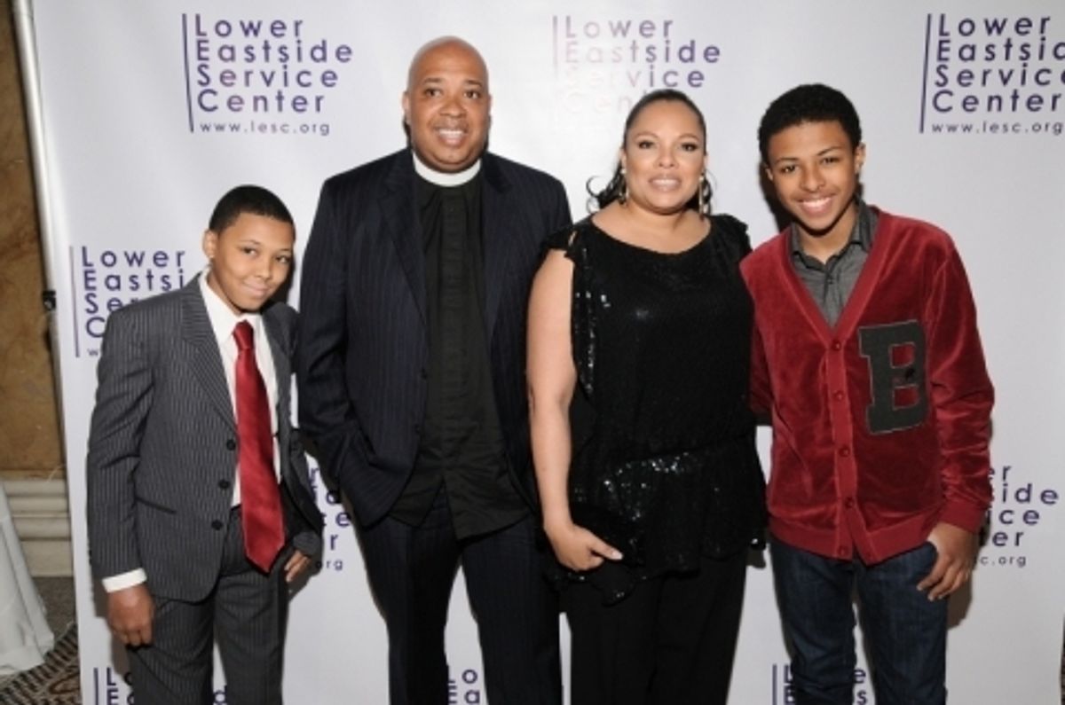 Rev Run and Justine Simmons with their children, Diggy (l) and Russy (r) at Lower Eastside Service Center Celebrates 51 Years at Gala