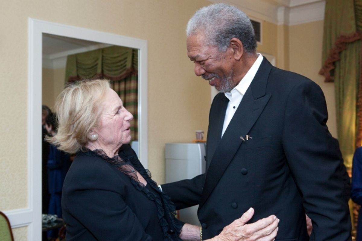 Ethel Kennedy and Morgan Freeman at 
