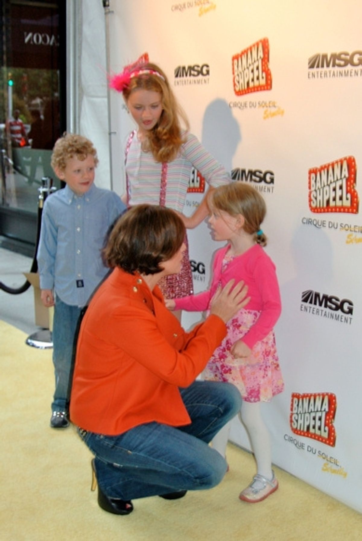 Marcia Gay Harden gets her children ready for the Yellow Carpet at 