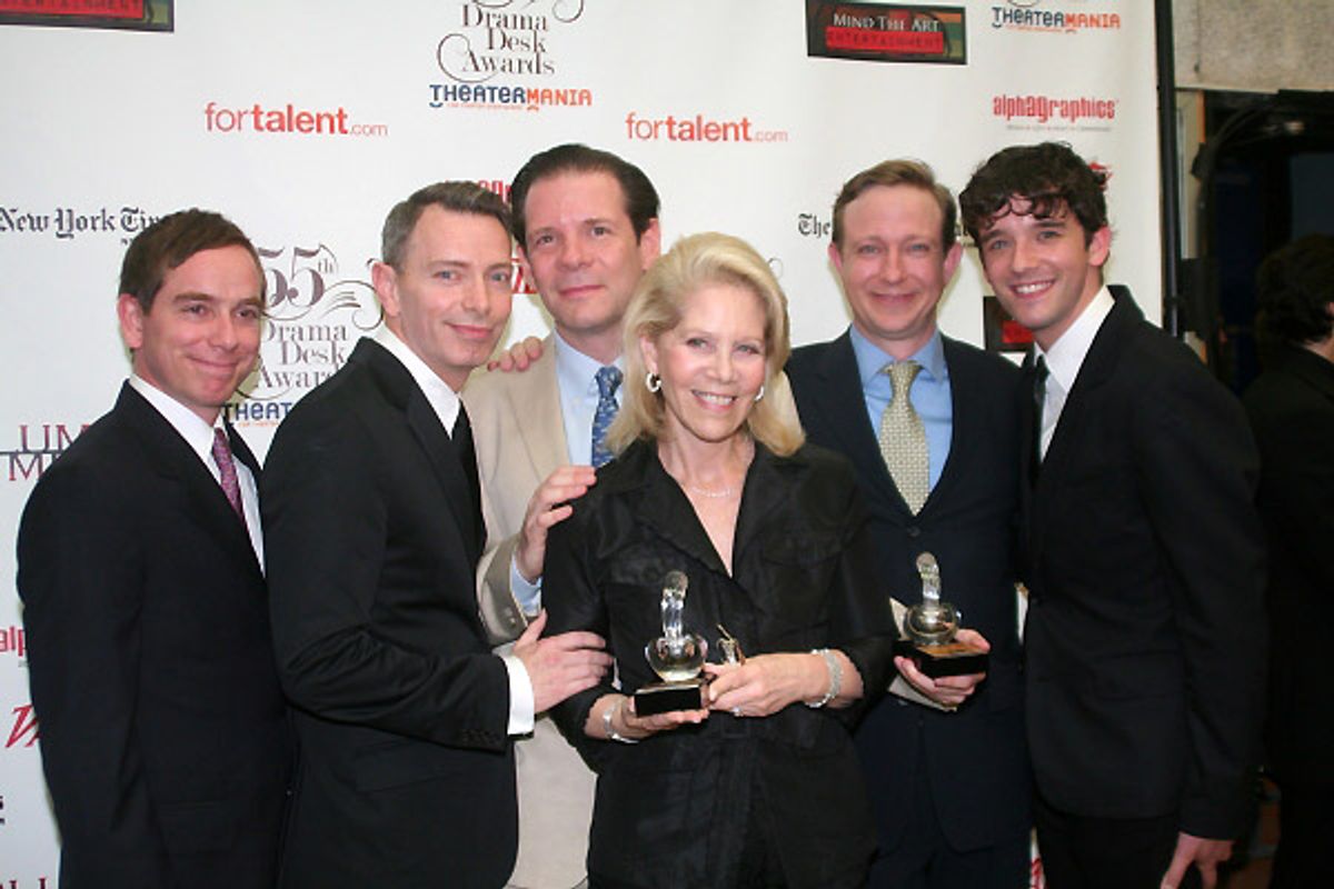 Sam Breslin Wright, Matthew Schneck, Thomas Jay Ryan, Daryl Roth, Arnie Burton and Michael Urie at 