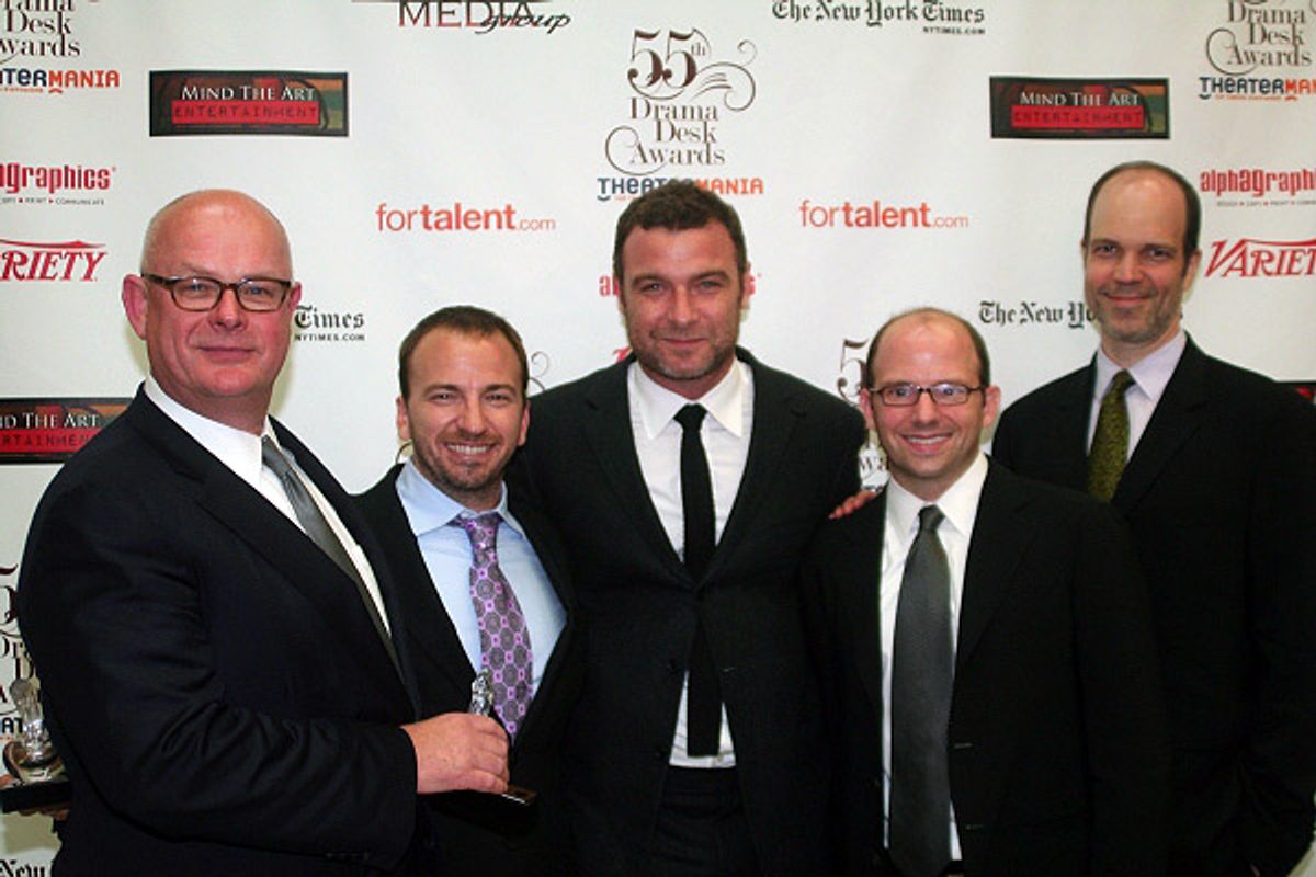 Stuart Thompson, Michael Rego, Liev Schreiber, Matthew Rego and Hank Unger at 