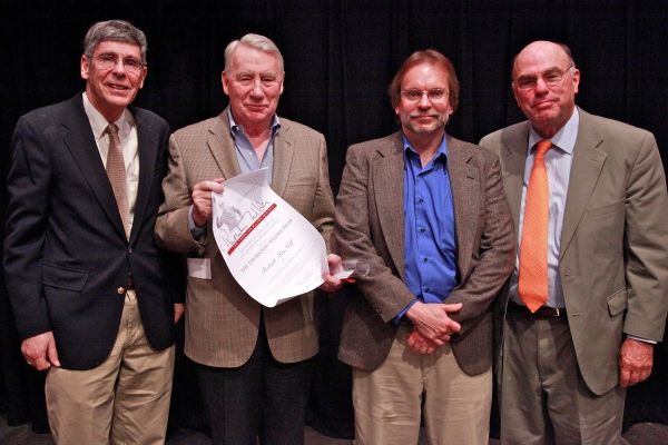 Jackson R. Bryer, President, Thornton Wilder Society;  honoree Robert MacNeil;  Linco Photo