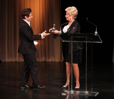 Christopher Fitzgerald and Mitzi Gaynor
 Photo