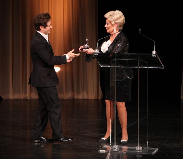Christopher Fitzgerald and Mitzi Gaynor
 Photo
