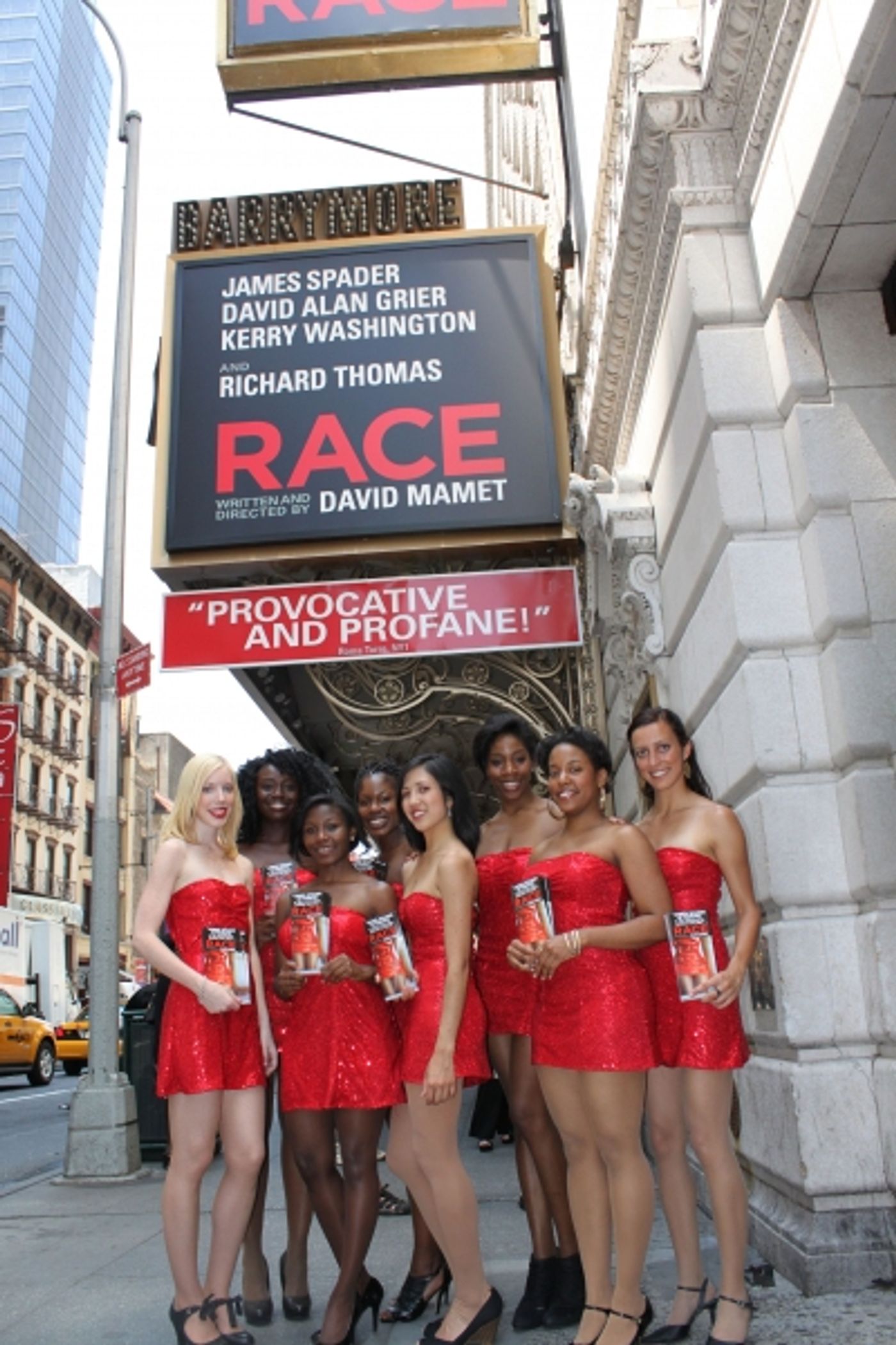 Photo Flash: RACE Stars Promote Show with 'Red Sequined Dress Ladies'  Image