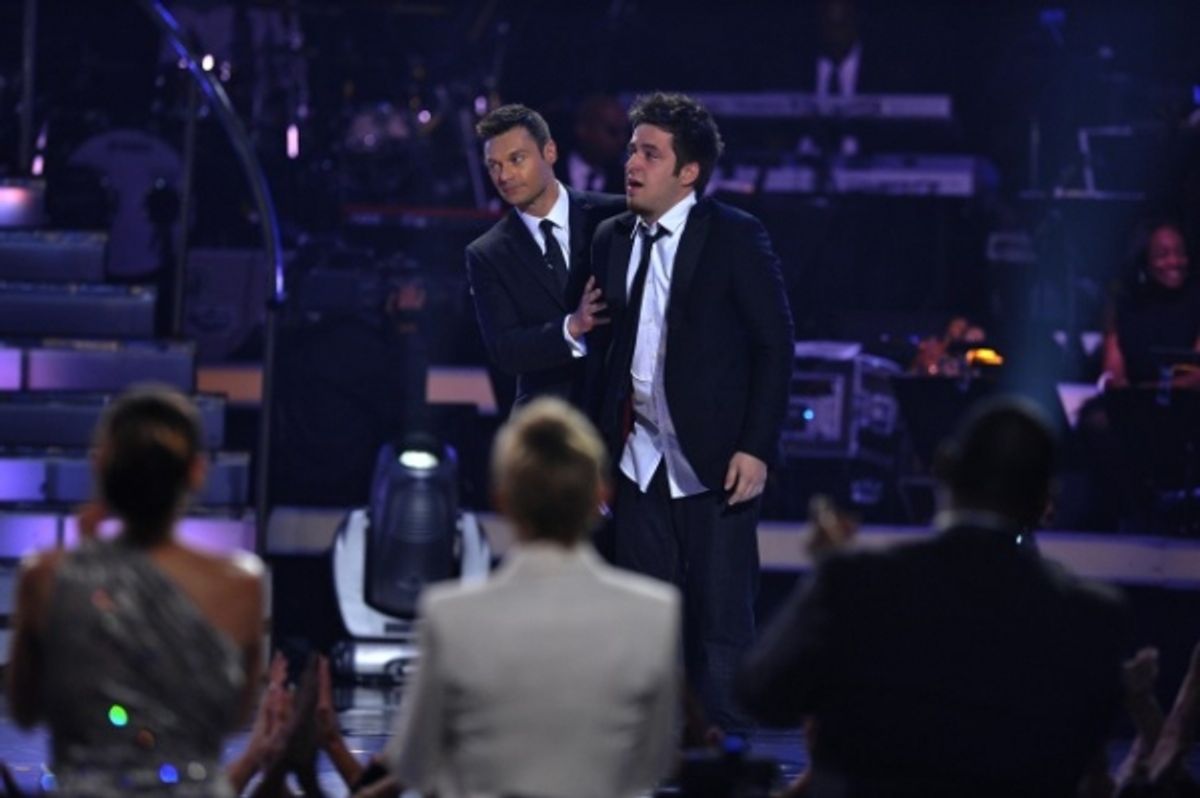 Ryan Seacrest and Lee Dewyze at 