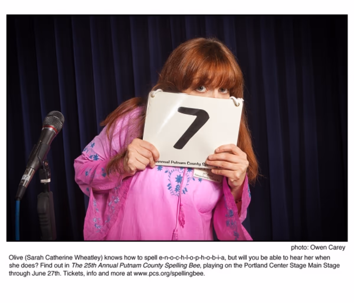 Olive (Sarah Catherine Wheatley) at Portland Center Stage Presents 25th ANNUAL PUTNAM COUNTY SPELLING BEE