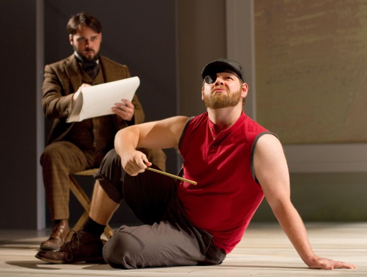 Jeffrey Coon as George (background) and Michael McKinsey as Boatman (foreground) 
 at 