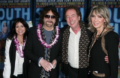 Camelia Kath, Jeff Lynne (from the band ELO), actor Eric Idle and wife Tania Kosevich Photo