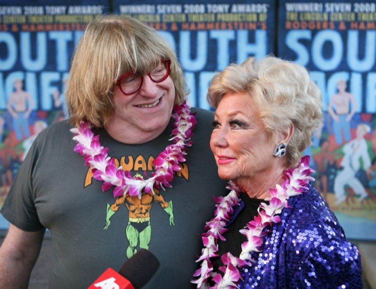 Bruce Vilanch (L) poses with Mitzi Gaynor at 